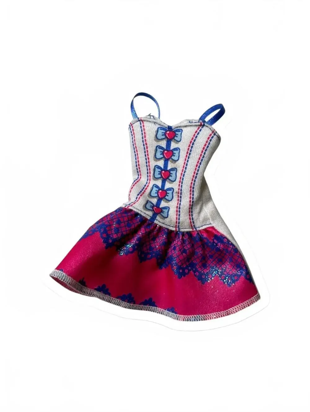 2012 Barbie Fashionistas Single Fashion Blue Pink Bow Corset Mini Dress X7845